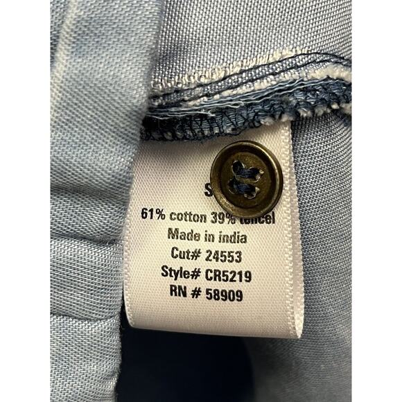 Copper Key Jumpsuit Womens Size Small Blue Ombre Chambray Long Sleeve Romper - Picture 4 of 7